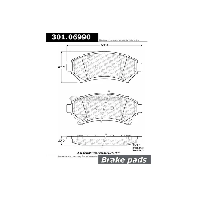 Centric Parts Brake Pad Set 301.06990 TCP