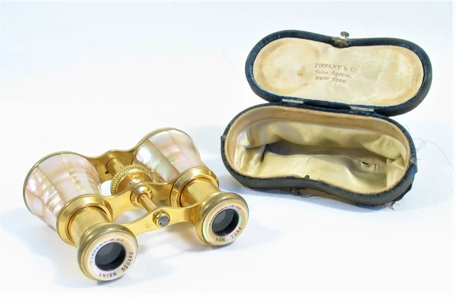 Antique Tiffany Mother of Pearl Opera Glasses Union Square, NY Late 19th Century