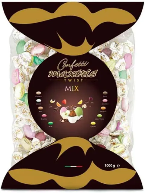 Caramelle Cioccolato Confetti Maxtris TWIST miscela 10 varietà 1 kg NUOVO MHD 7/24