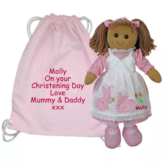 Personalised Rag Doll Christening Holy Communion Dedication Naming Baptism Gift