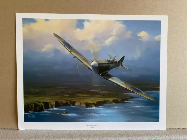 WW2 RAF fighter Aviation art print Coastal Patrol Spitfire battle of britain