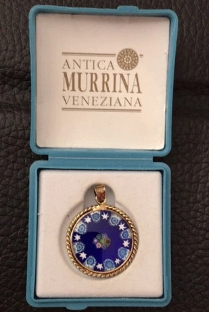 MATERIA by Matthias Wagner Ciondolo in vetro con fiori in argento