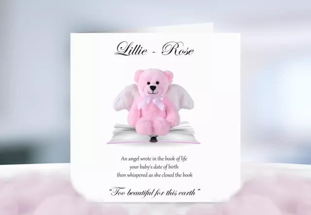 Sympathy Card Loss Of Baby  Boy/Girl Angel .Book of life 3