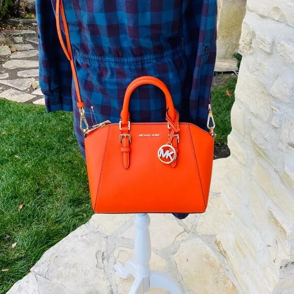 BORSA A MANO Michael Kors Ciara Medium Messenger nuova con etichette clementina EUR 188 14 PicClick IT