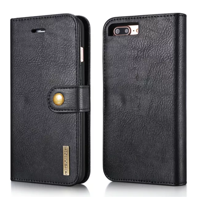 DG.MING Cowhide Leather Detachable 2 in 1 Wallet Case for iPhone 7 Plus / 8 Plus
