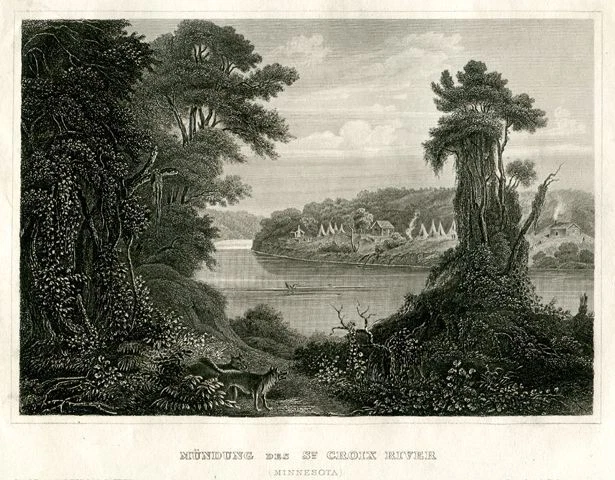 Mündung des St. Croix River (Minnesota) - Stahlstich