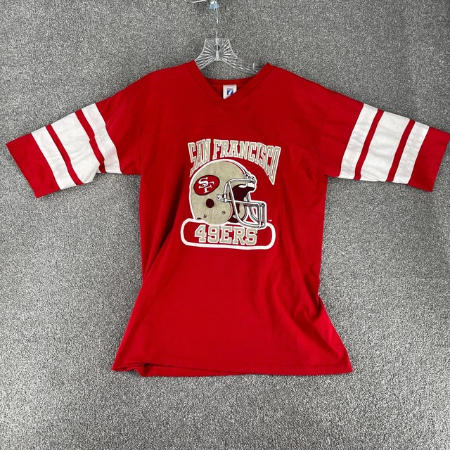 VINTAGE SAN FRANCISCO 49ers Shirt Adult Medium Red NFL 80s Single