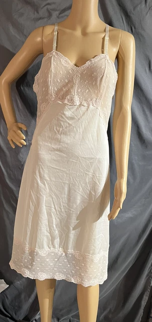 Vintage Lorraine Nylon Full Slip Lace Bodice Ivory 36 Tall