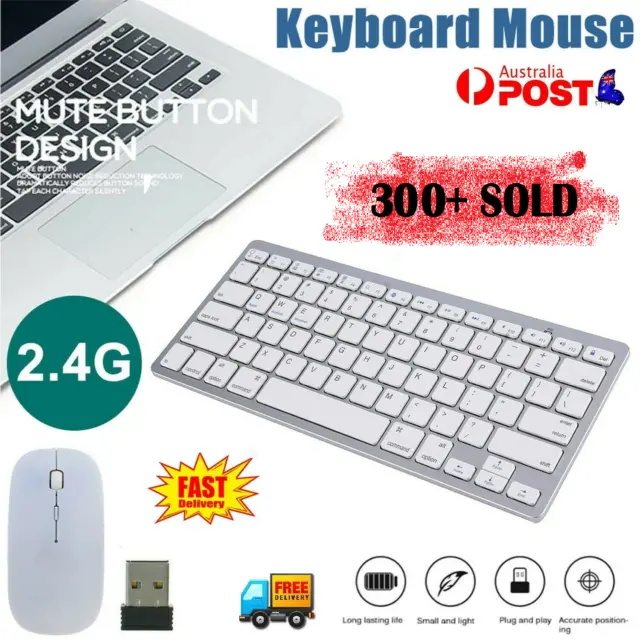 Mini Wireless Keyboard and Mouse Combo Set 2.4G Cordless Optical for PC & Laptop