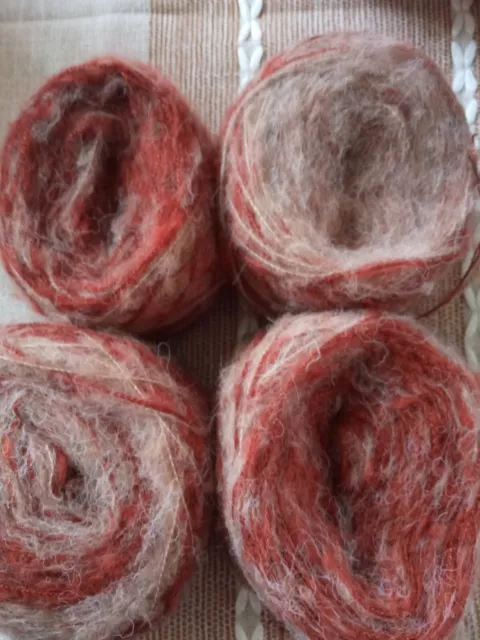 Lot de 4 Pelotes de Laine Tons Marrons et Beiges (180g)