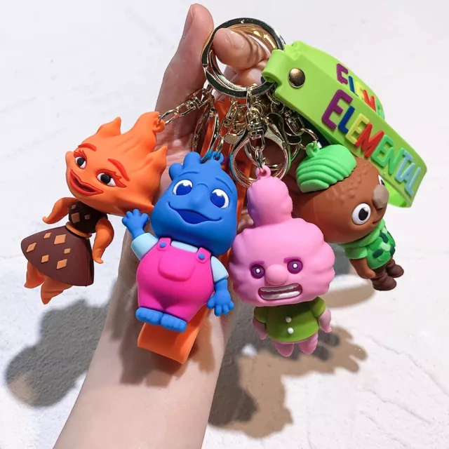 Elemental Characters 3D Rubber Keychain Keyring Bag Charm Car/House Keys