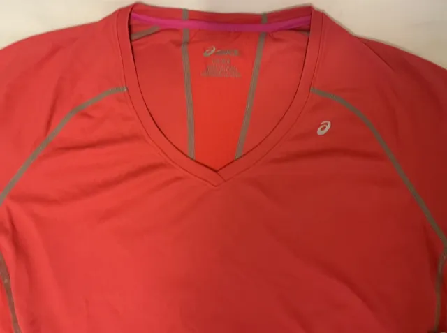 Asics Women's Lite-Show Favorite Verve Red Short Sleeve Top, Sz. L