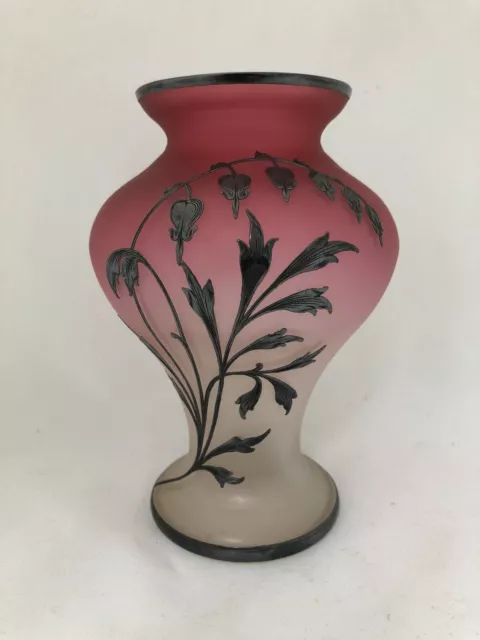 Poschinger Sterling Silver Glass Vase c1900