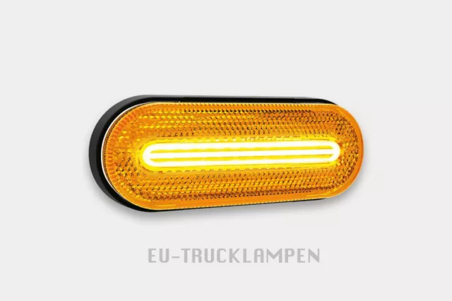 LED UMRISSLEUCHTE MIT BLINKERFUNKTION 12 LED - GELB - 126 x 51 MM UNI 12/24V