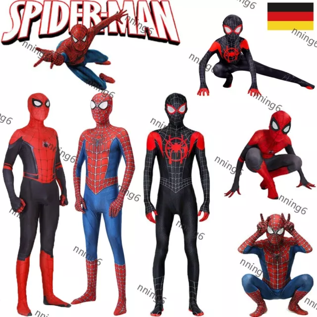 DE Kostüm Kinder Spiderman Cosplay Spider-man Overall Jumpsuit Marvel Spielanzug