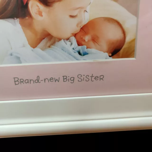 Hallmark New Big Sister 4 x 6 Wood Photo Frame Pink Mat Baby Gift NIB FLAW READ 2