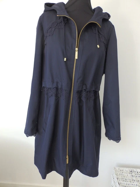 LADIES TED BAKER Navy Blue Raincoat Jacket Sew In Love Size 1 9.99 PicClick UK