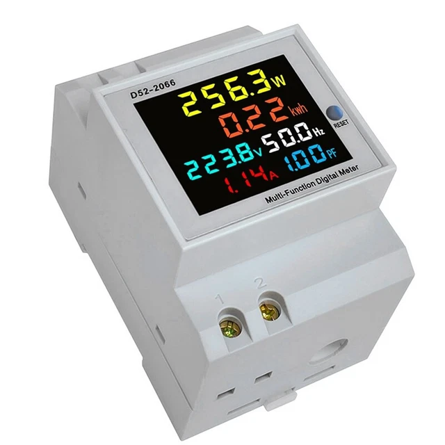 Din Rail AC Monitor 6IN1 100A Voltage Current Power Factor Active KWH Elect L8N3