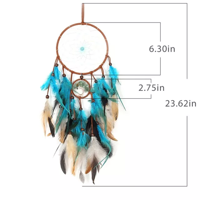 Feather Dream Catcher Beads Wall Hanging Boho Style Living Room Art Decor Gift 2