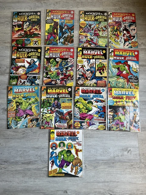 The Mighty World of Marvel Featuring The Incredible Hulk Dracula Lives 13 Copies