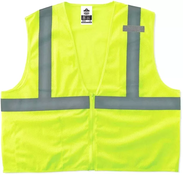 Ergodyne GloWear Class 2 Reflective Economy Mesh Safety Vest, Yellow/Lime L-2XL