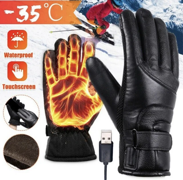 Gants Chauffants, Gants Style Moto Chauffants électriques USB  Rechargeable