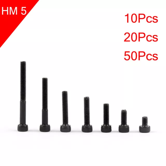 M5 Black 12.9 Grade Alloy Steel Allen Hex Socket Cap Head Screw Bolt DIN912 AU