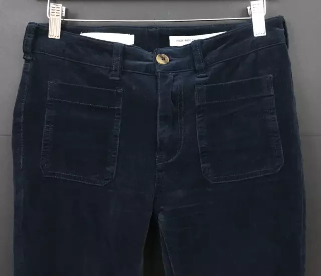 Pilcro Anthropologie Black High-Rise Skinny Corduroy Jeans Patch-Pockets Size 26