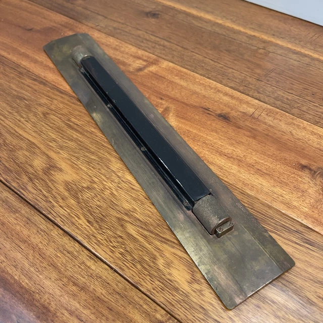 Antique Brass Rolling Straight Edge Architect Surveying Herm Phister Cincinnati