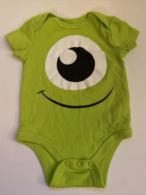 Disney Pixar Baby 0-3 Month Short Sleeve Bodysuit One Piece Mike Wazowski