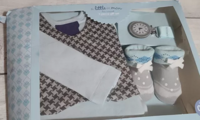 Baby Boy Shower Gift Set,  0-3 Months. 3 Piece Set. Infant Baby Boys