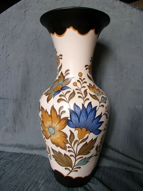 GRAND VASE CERAMIQUE GOUDA HOLLAND MODELE FLORA 984 PEINT MAIN pas SARREGUEMINES