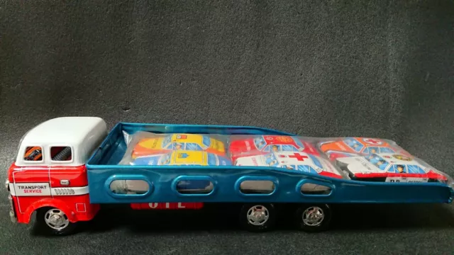 Tin Toy AUTO TRANSPORT FURICTION POWERED Made in Japan Old Vintage antique