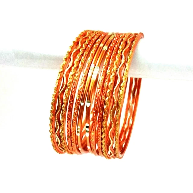 Indiano Set Bracciali Rigidi Ø6 , 5cm Bollywood Gioiello Churiyan Anarkali
