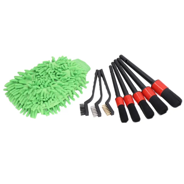 9 Pieces Car Detailing Brush Set for Cleaning Wheels Interior Exterior  Leather