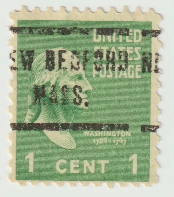 1938-1939 USA - George Washington - Precancel "NEW BEDFORD, MASS" - 1 Cent Stamp