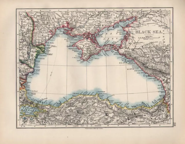 1899 Victorian Map ~ Black Sea