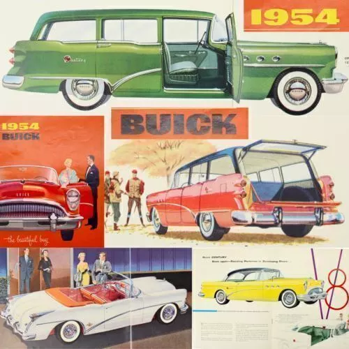 1954 BUICK Century Station Wagon SPECIAL SUPER Roadmaster Brochure Vintage Car