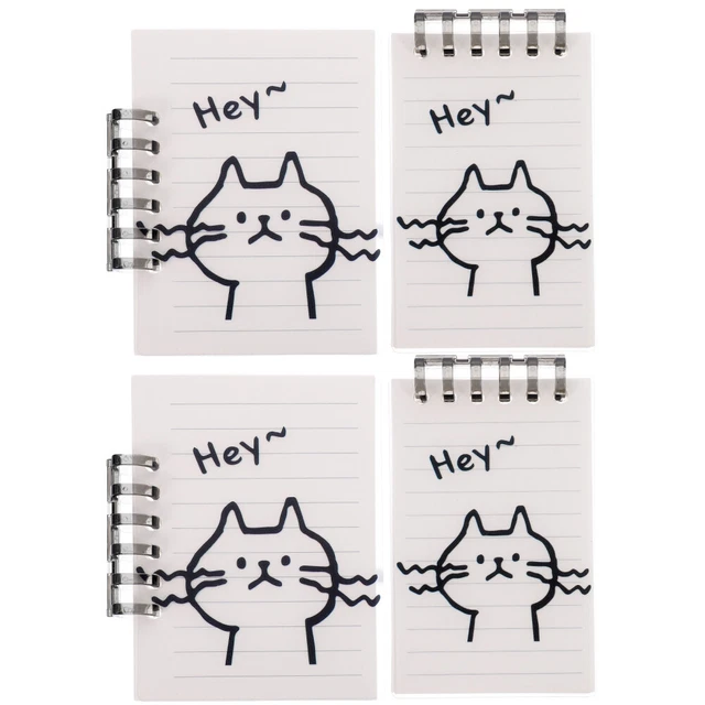 4Pcs Note Pads Cartoon Pattern Notepads Memo Pads Small Notepads Spiral Notebook