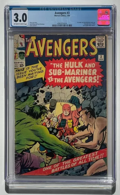 Avengers #3 - CGC 3.0 - 1st Hulk and Sub-Mariner Team-Up