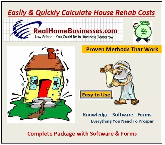 ReHab Cost Estimator - Excel Program - Fast, Easy, Accurate Results