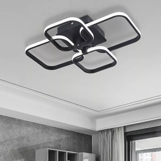 Modern Chandelier LED Lamp Black Frame Ceiling Light Living Room Pendant Lights 2