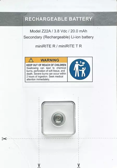 Rechargeable LI battery Z22A for Oticon miniRITE R models