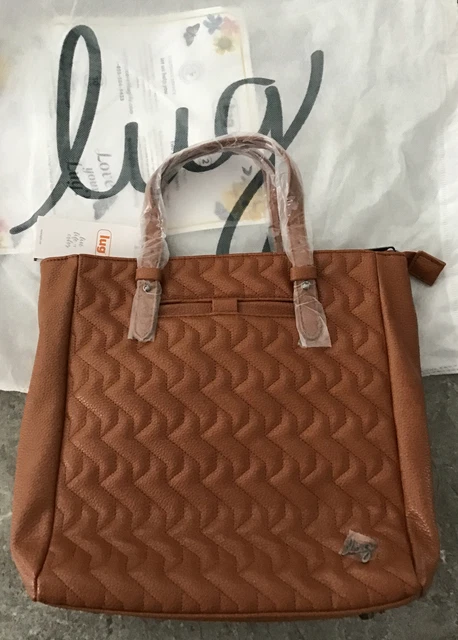 NWT Lug Classic VL Quilted Tote w/ Crossbody Zebra Strap Charter Copper Brown