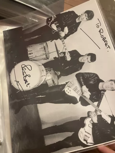 SIGNED by PETE BEST 8x10" THE BEATLES Photo AUTOGRAPHED Picture 1st Drummer