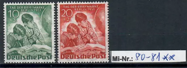 Berlin Mi-Nr.: 80-81 Tag der Briefmarke 1951  sauber postfrischer Satz