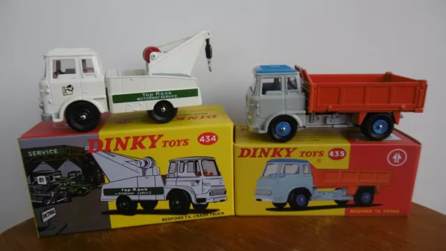 DINKY TOYS 435 & 434 BEDFORD TK TIPPER & CRASH TRUCK  MINT BOXED NEW by ATLAS