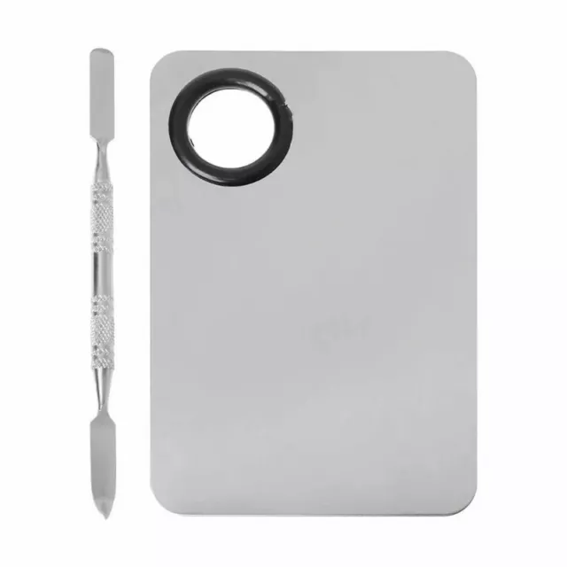 Stainless Steel Paint Palette Tray Mixing Rod Set For Oil Painting Makeup