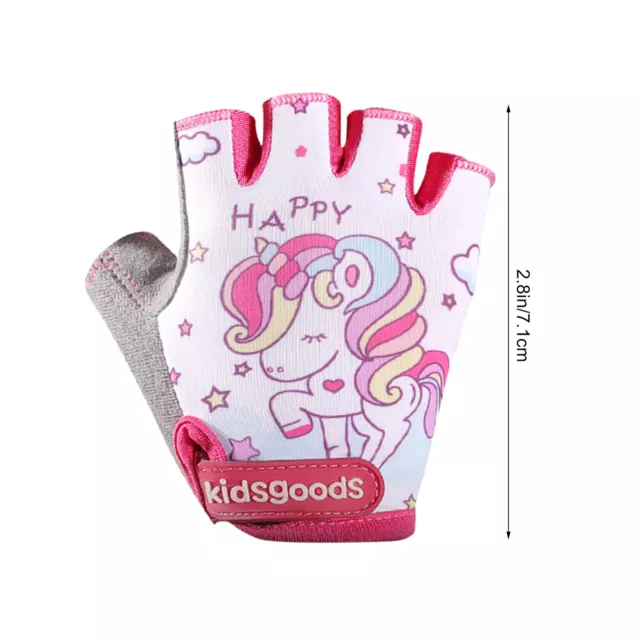 Kids Fingerless Gloves Anti-Slip Cycling Biking Riding Gloves With Half Finger 2