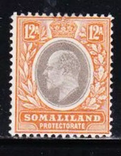 Album Treasures Somaliland Scott # 35  12a Edward VII   Mint Hinged